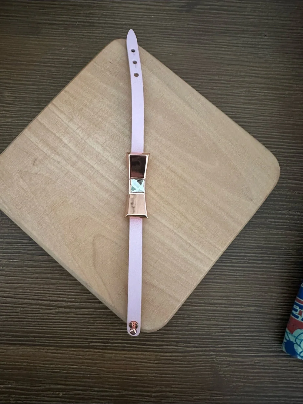 Women's Pink Ted Baker Leather Rose gold Bow Bracelet - Picture 7 of 9